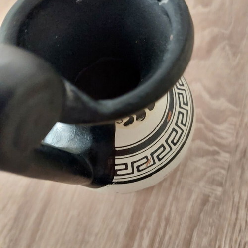 Handmade ceramic decorative vase 15 cm vintage 1980s made in Greece