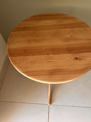 Handmade round rustic solid wood side table