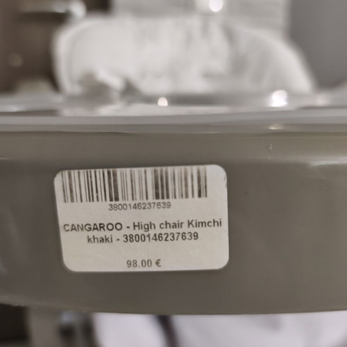 Cangaroo Kimchi Baby Highchair light gray new