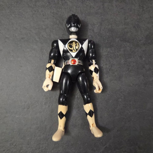 Mighty Morphin Power Rangers Black Ranger figure used, 19cm, Bandai 1993