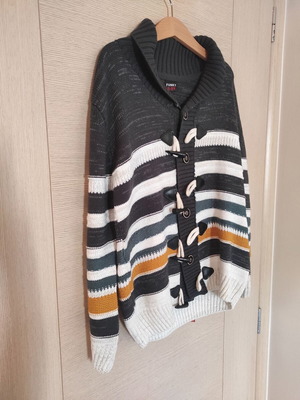 Funky unisex kids cardigan like new, colorful with stripes