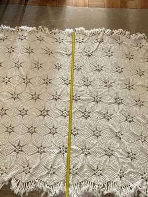Vintage handmade crochet bedspread blanket 1.80m x 1.70m