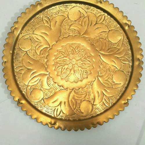 Vintage decorative carved handmade tray used