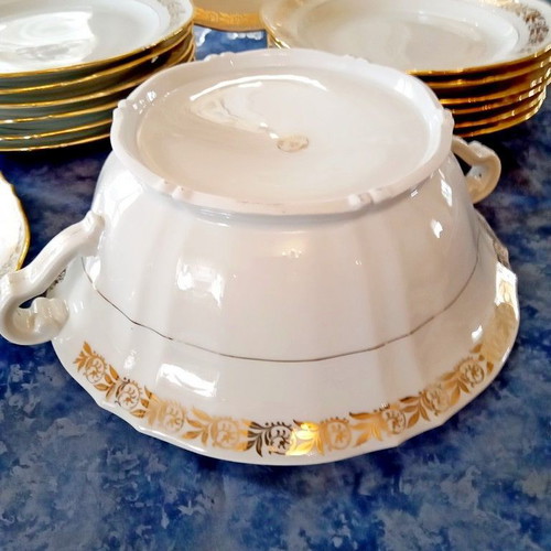 Porcelaine P.F.C. de France porcelain set 15 pieces vintage 1960