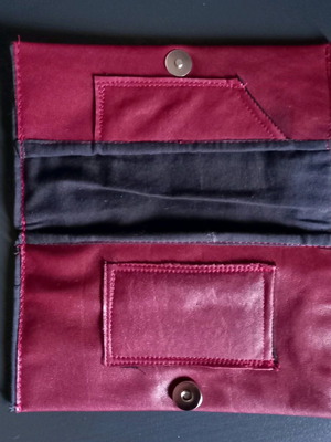 Leather tobacco pouch burgundy new made of genuine leather