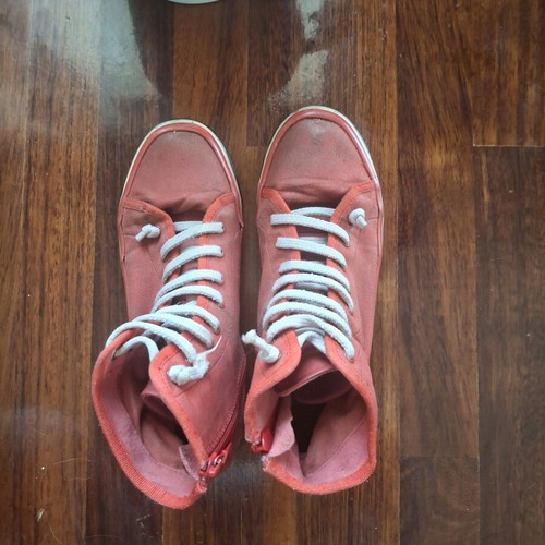 Camper canvas bootie used red size 39