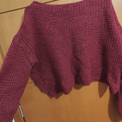 Pullover women's red size M like new, one shoulder design