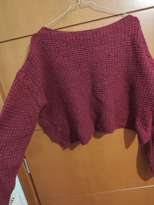 Pullover women's red size M like new, one shoulder design