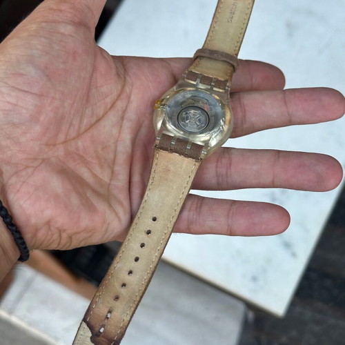 Swatch AG 2004 Day-Date Swiss Made watch used with leather strap
