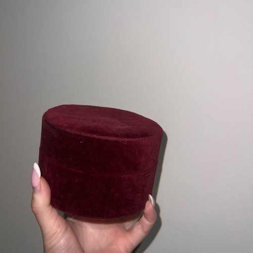 Velveteen vintage box burgundy like new, classic old style