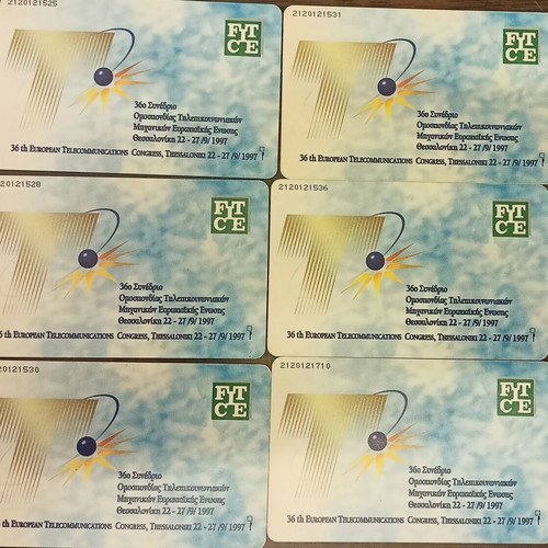 FITCE phone cards used, pack of 6 in perfect condition