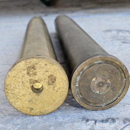 Brass Military Shells used, set of 2, 37 cm, decorative