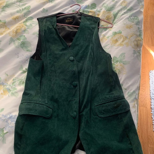 Suede vest like new, green, size XXL