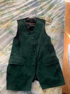 Suede vest like new, green, size XXL