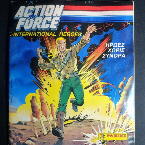 Transformers and Action Force Gi Joe sticker albums used, Panini