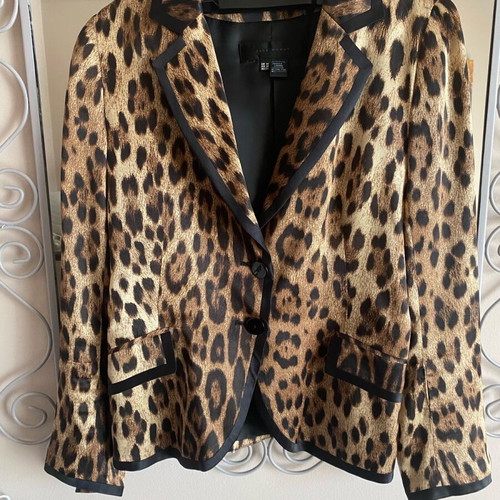 Satin Leopard Women's Jacket Medium like new