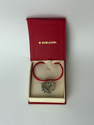 Heart necklace new with glass and 925 silver Syblegma jewels red and silver