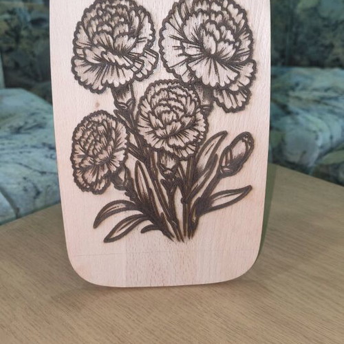 Engraved wooden board new, beech, decorative