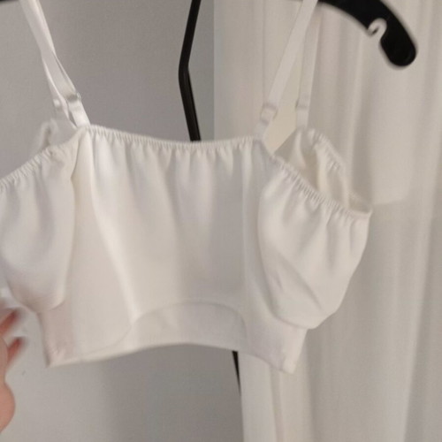 Women's set with blouse and skirt like new, white