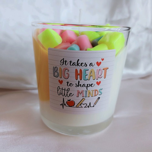 Teacher candle new, handmade gift for teacher