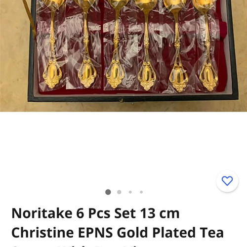 Σετ κουταλάκια και πιρουνάκια Noritake Christine επιχρυσωμένα, καινούργια