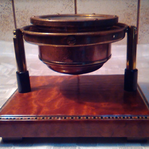 Sestrel brass compass used with wooden base
