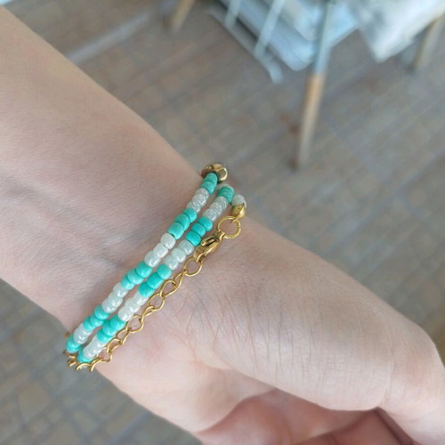 Handmade turquoise necklace-bracelet with mermaid tail Sirena Ariel new