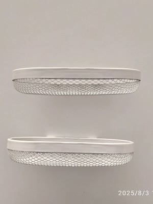 IKEA metal basket shelf used for keys or small items