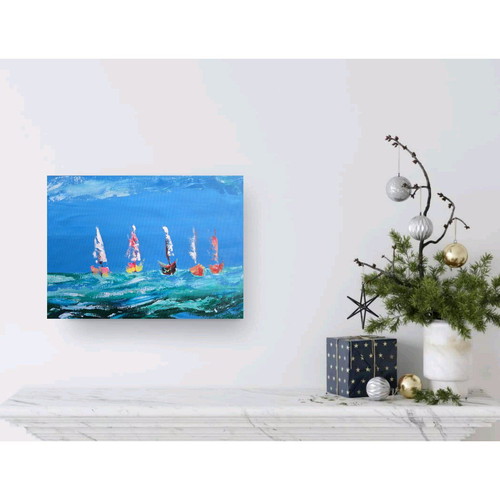 Sailing Boats painting new, acrylic on canvas 30x40cm