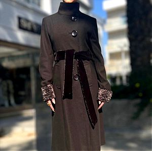 Michel Klein Paris Wool Brown Coat