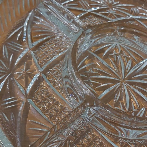 Crystal platter like new for nuts or dessert