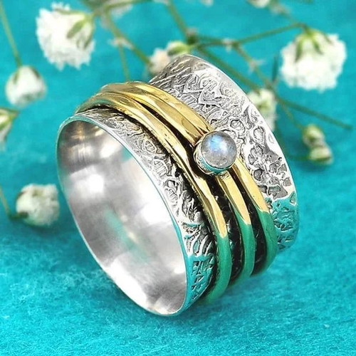 Bohemian Vintage Style Ring with Synthetic Gemstones new