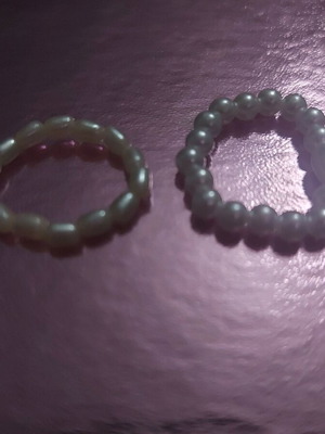 Rings with faux pearls new, set of 2, white
