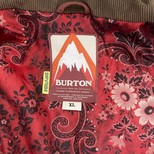 Burton Folsom jacket like new, brown, size XL