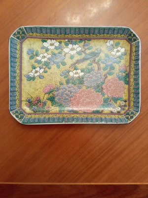 Vintage Kutani Japanese porcelain trinket tray