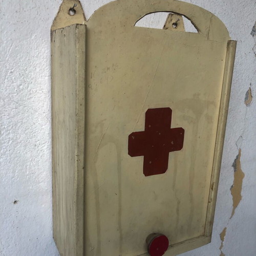 Wooden first aid box used