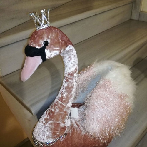 Decorative living room ornaments made of feathers and plaster, new, set of 2
