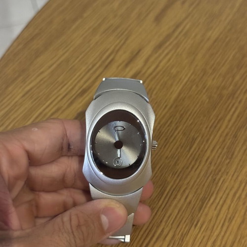 Oakley Time Bomb vintage 2000s watch, matte stainless steel