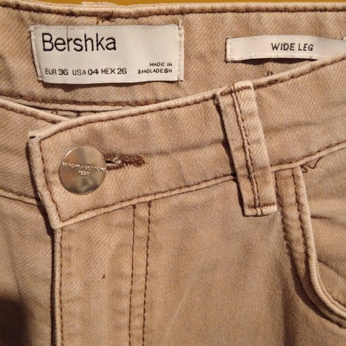 Bershka Wide Leg Pants beige size EUR 36 like new
