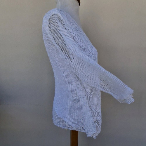 Sheer white blouse size L like new