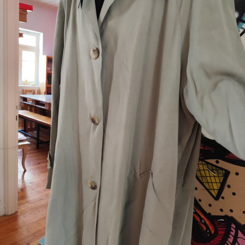 Women's loose trench coat L, new, grey-beige color
