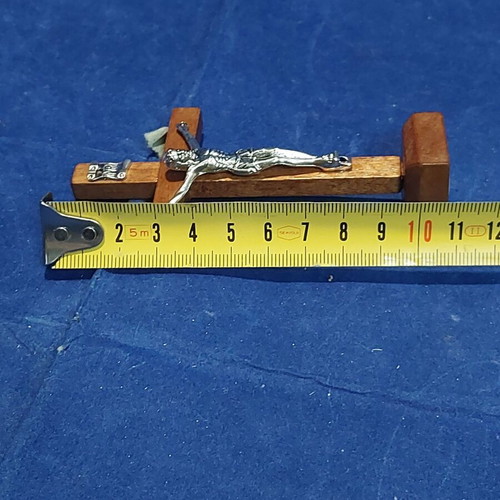 Small wooden and metal crucifix new