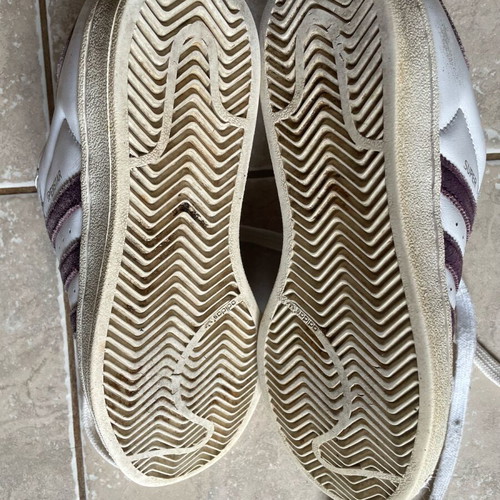 Adidas Superstar used athletic shoes size 38 black and white