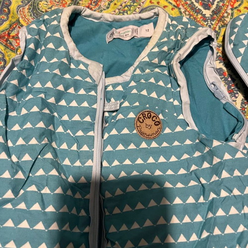 Sleeping bag made of poplin with removable sleeves and crocodile print like new