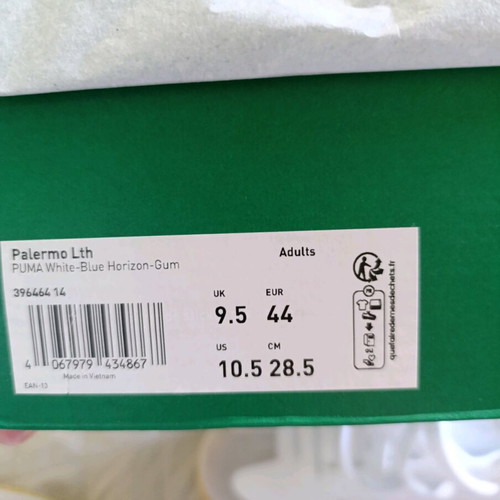 Puma Palermo sneakers size 44 new, white and blue leather