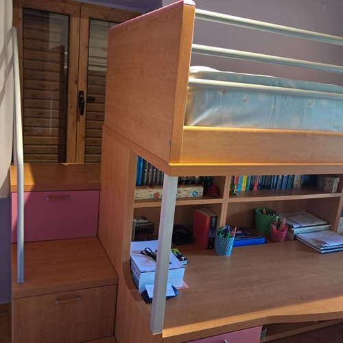 Giannousiadis bunk bed with desk, wooden kids furniture
