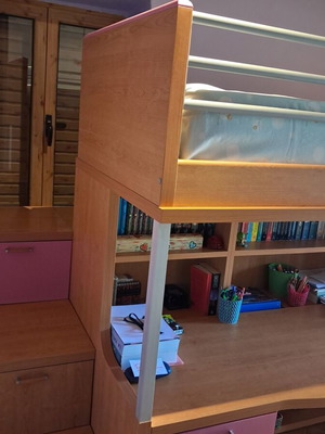 Giannousiadis bunk bed with desk, wooden kids furniture