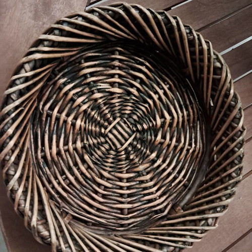 Woven Decorative Basket 27 cm new, rustic look