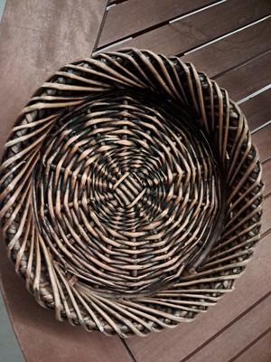 Woven Decorative Basket 27 cm new, rustic look