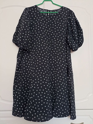 LC Waikiki black summer dress with white polka dots XL new